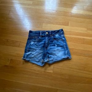 American Eagle High Rise Shortie Jean Shorts